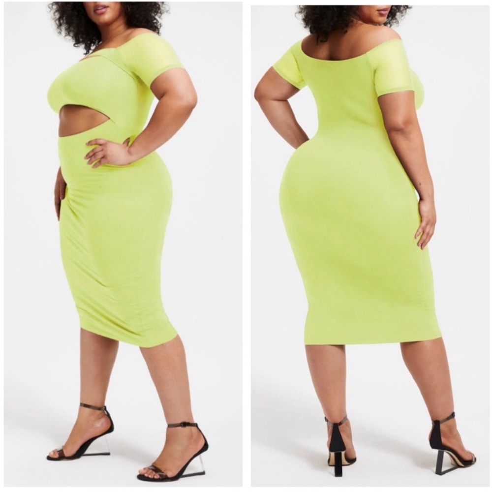 Good American lime cutout dress